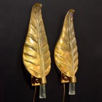 Pair of Large Barovier & Toso Leaf Sconces, Murano - Sold for $2,944 on 03-04-2023 (Lot 448).jpg